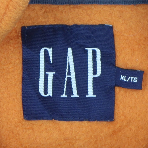 GAP Men's Orange XL Fleece Waistcoat with Full Zip