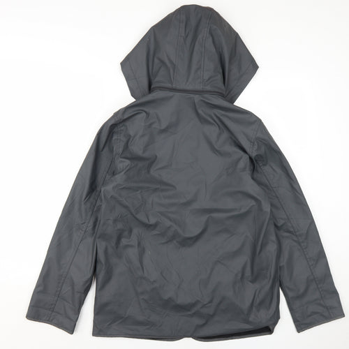 Topshop Women's Grey Hooded Rain Coat S