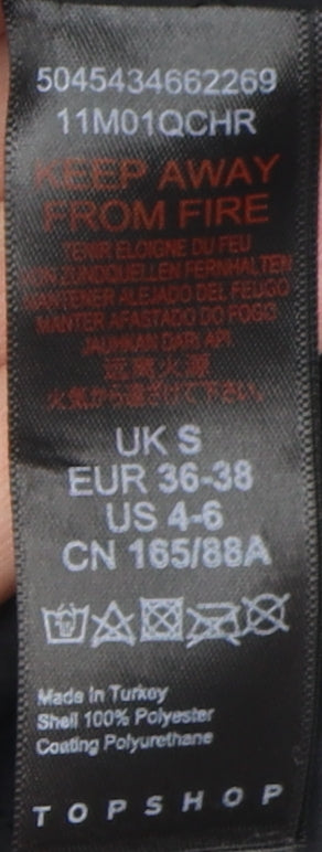 Topshop Women's Grey Hooded Rain Coat S