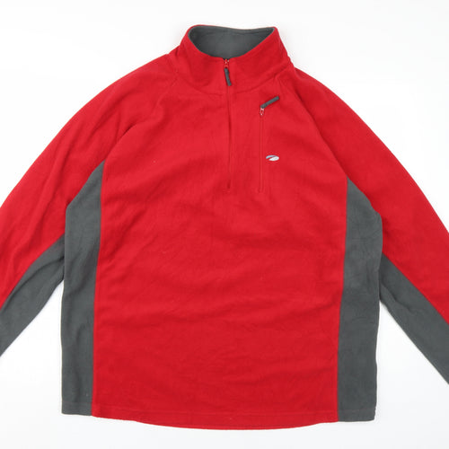 Mountainlife Red XL Men's Fleece Sweatshirt 1/4 Zip