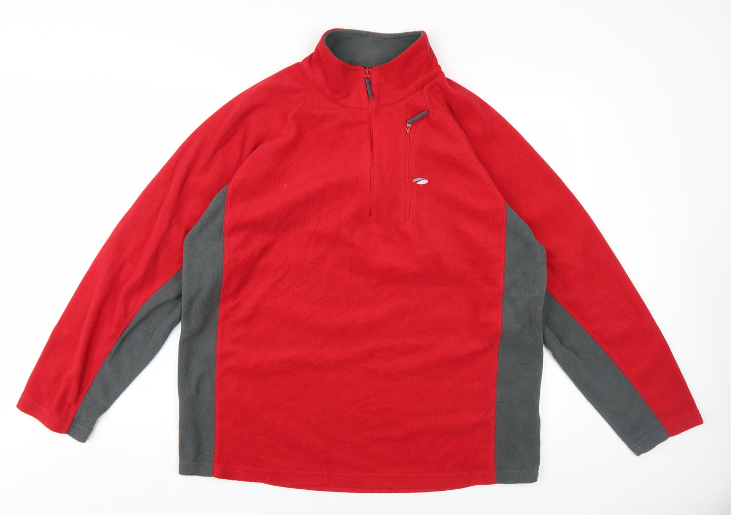 Mountainlife Red XL Men's Fleece Sweatshirt 1/4 Zip