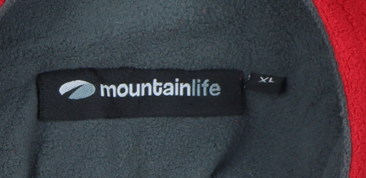 Mountainlife Red XL Men's Fleece Sweatshirt 1/4 Zip