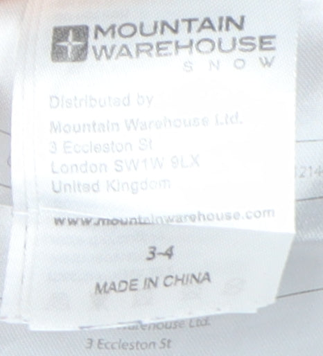 Mountain Warehouse Boys Grey Snow Pants, Size 3-4 Years