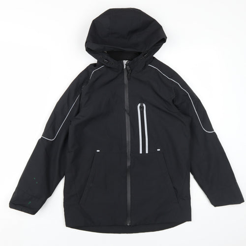 Marks and Spencer Boys Black Windbreaker Jacket 10-11 Years