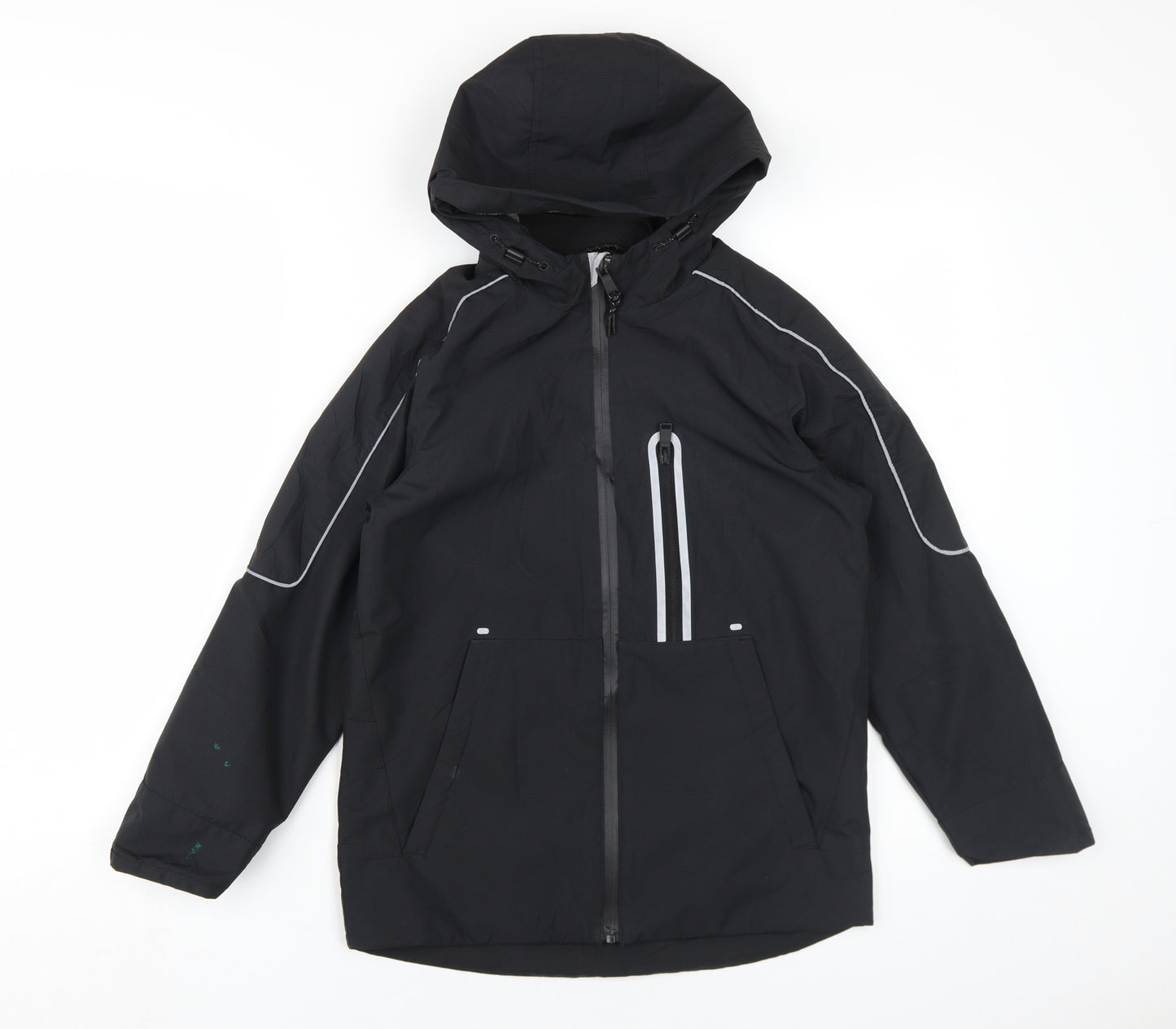 Marks and Spencer Boys Black Windbreaker Jacket 10-11 Years