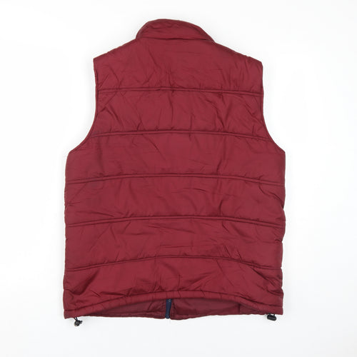 Penguin Men's Red M Puffer Waistcoat with Full Zip