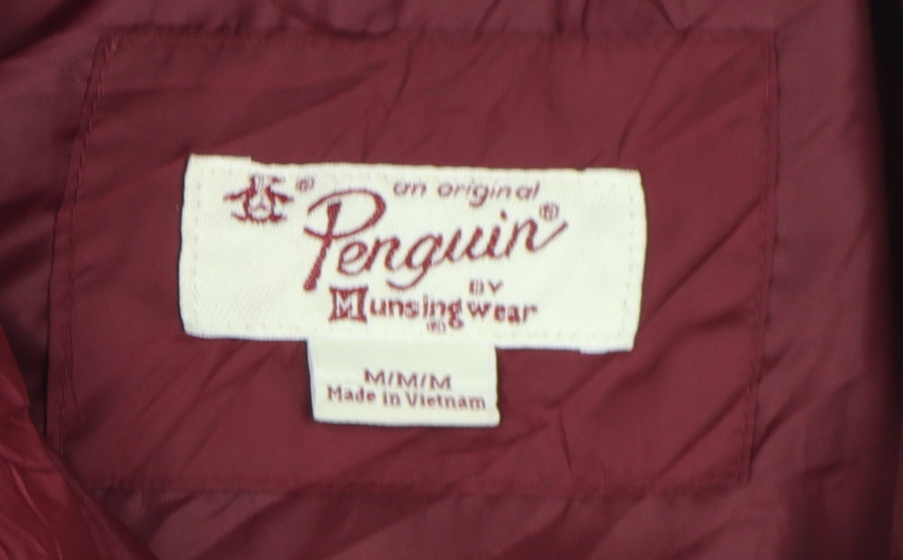 Penguin Men's Red M Puffer Waistcoat with Full Zip