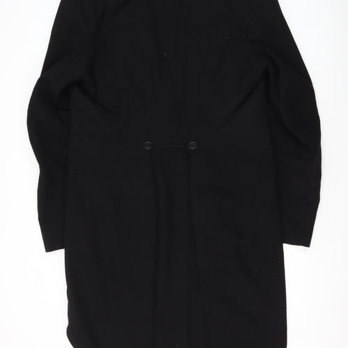 Vintage Wool Men's Black Tailcoat with Peak Lapel Size 38R (Est)