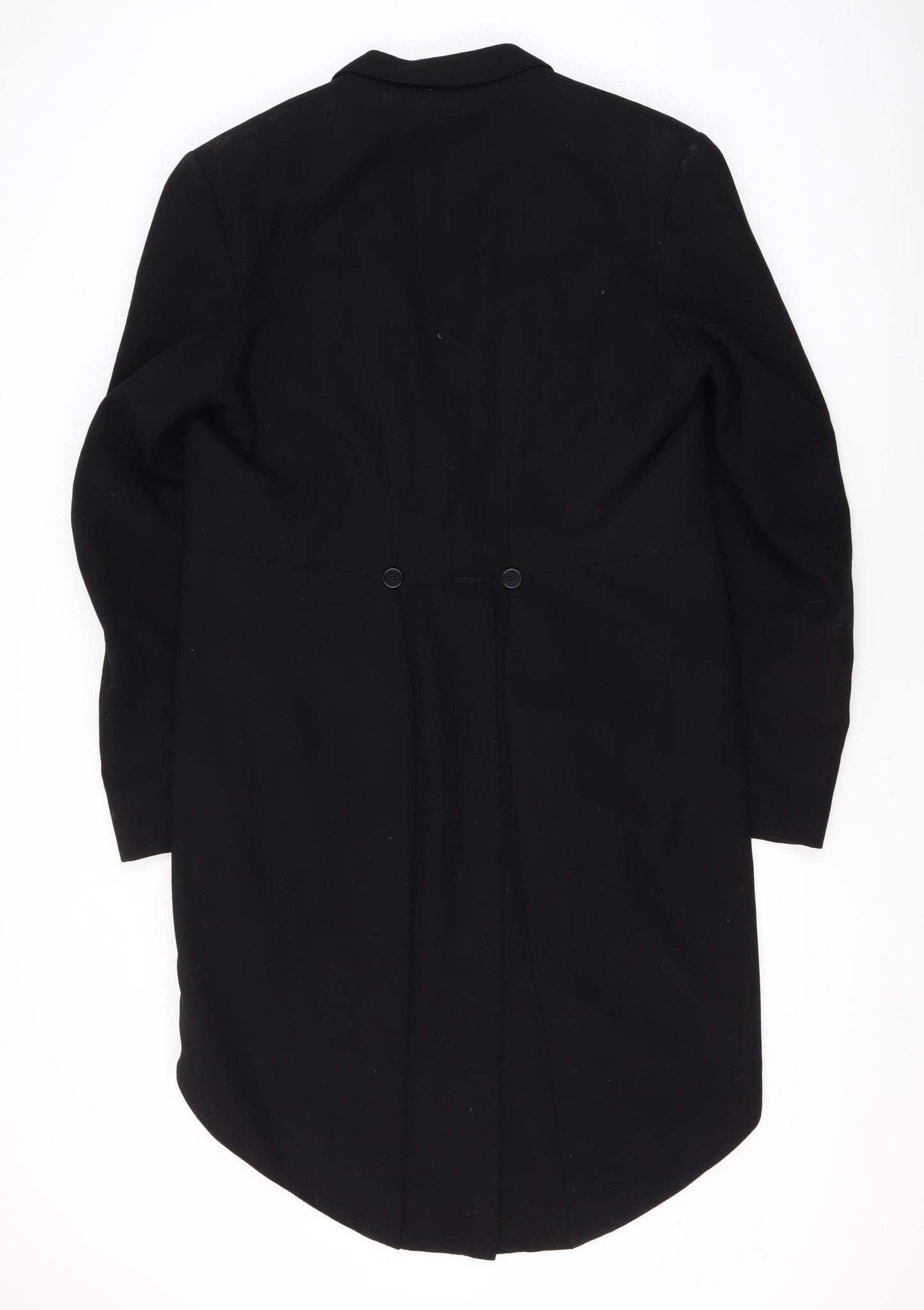 Vintage Wool Men's Black Tailcoat with Peak Lapel Size 38R (Est)