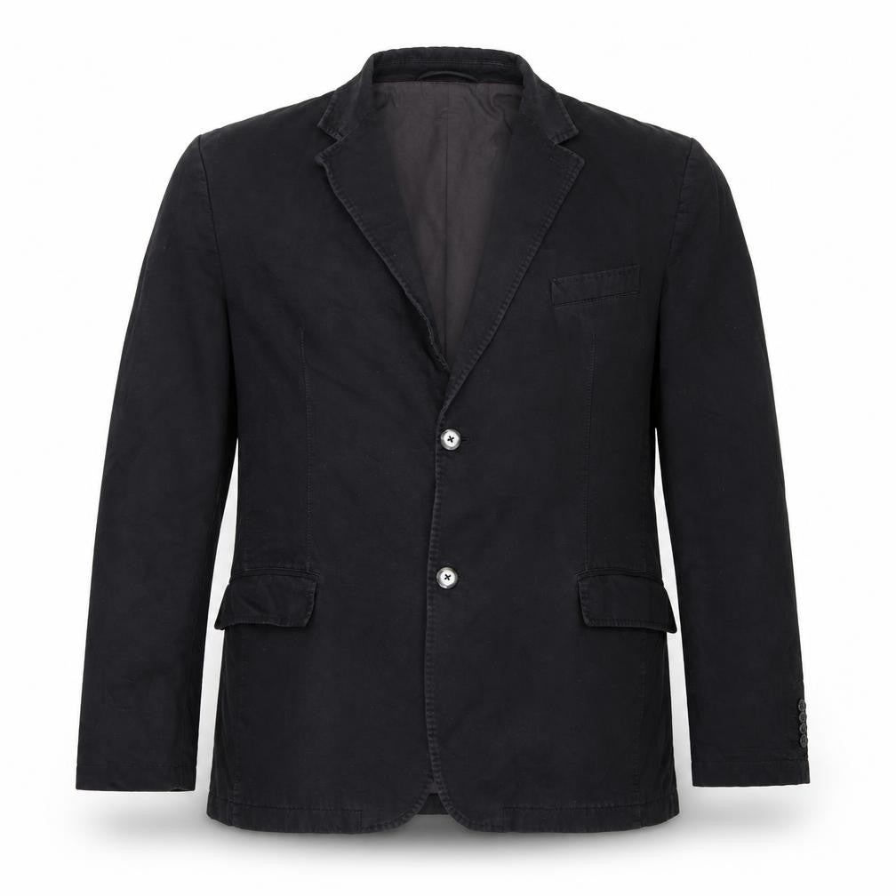 Bugatti Men's Black Cotton Blazer, Size 44R (Est), Casual Wear