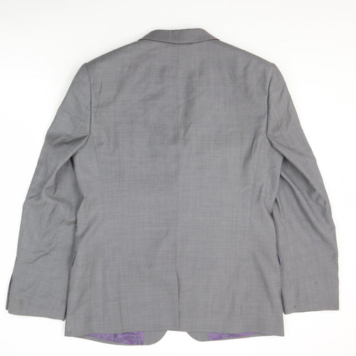 Ted Baker Men's Grey Blazer, Size 40R (Est), Wool, Formal