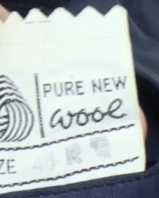 DAKS Men's Black Wool Pea Coat, Size L, Classic Winter Wear