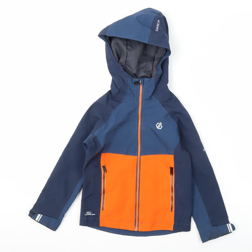 Dare 2B Boys Blue Orange Hooded Jacket 3-4 Years Waterproof
