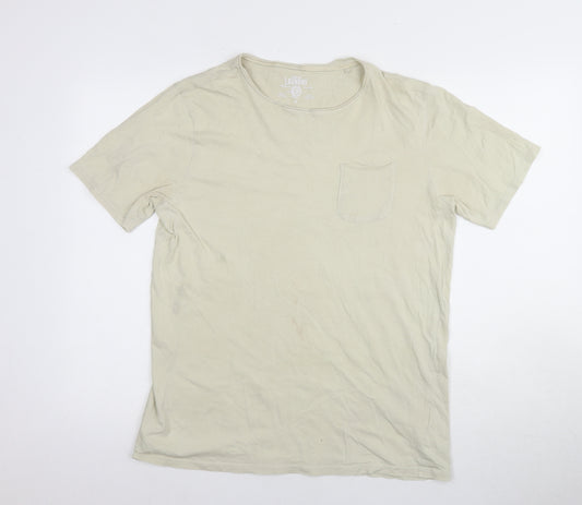 Tokyo Laundry Men's Beige Cotton T-Shirt, Size M, Crew Neck