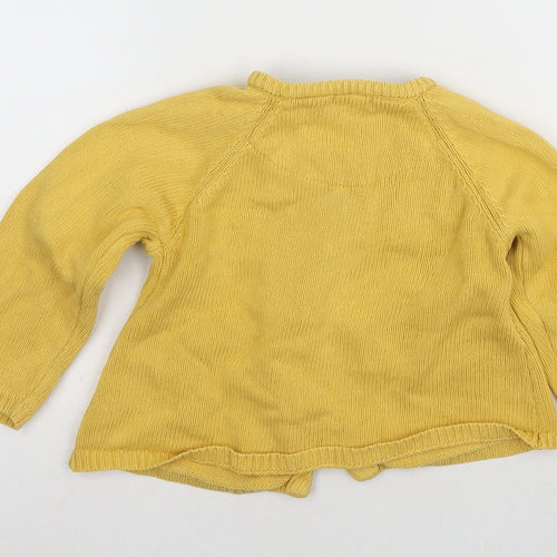 JoJo Maman Bébé Yellow Girls Animal Cardigan, 7 Years