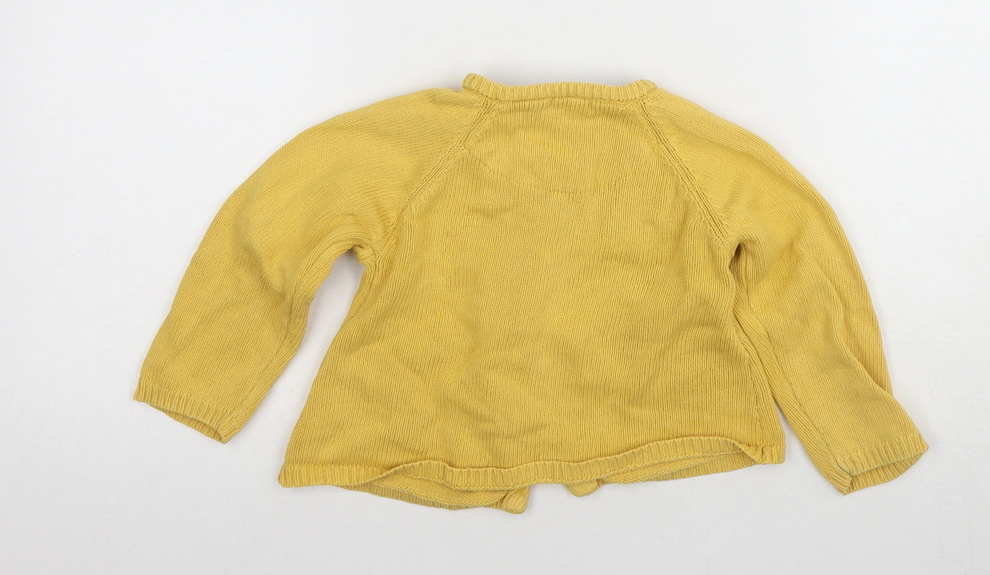 JoJo Maman Bébé Yellow Girls Animal Cardigan, 7 Years