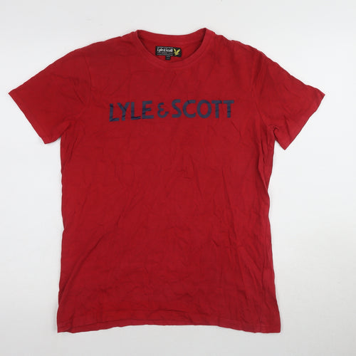 Lyle & Scott Boys Red T-Shirt Size 14-15 Years Logo Casual