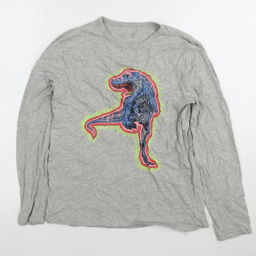GAP Kids Boys Grey Dinosaur Long Sleeve T-Shirt XL