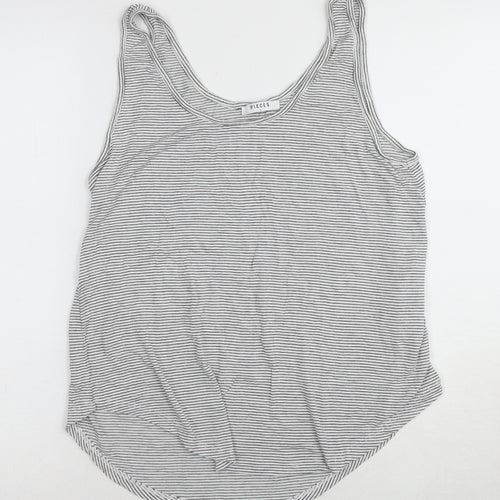 Pieces Women's Multicoloured Striped Tank Top L