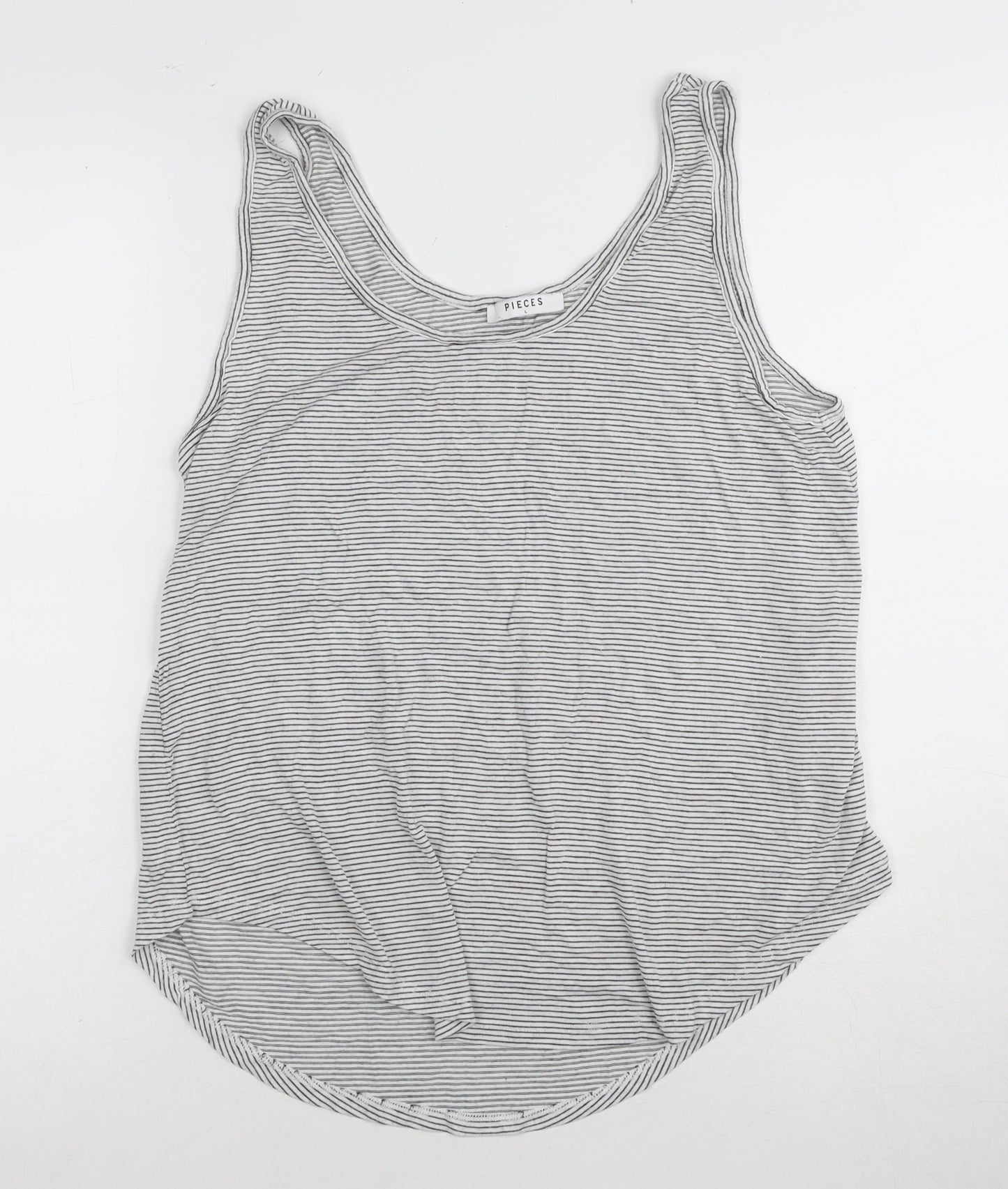 Pieces Women's Multicoloured Striped Tank Top L