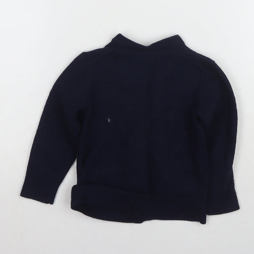 Ralph Lauren Boys Blue V-Neck Wool Cardigan, Size S
