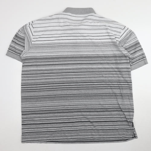 GUINNESS Mens Grey Striped Polo Shirt 3XL