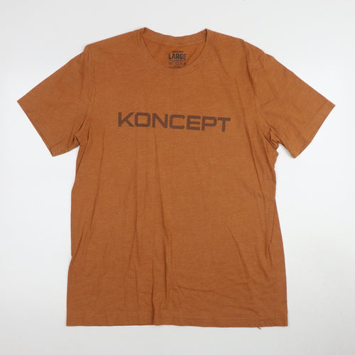 KONCEPT Men’s Orange Large Crew Neck Athletic T-Shirt