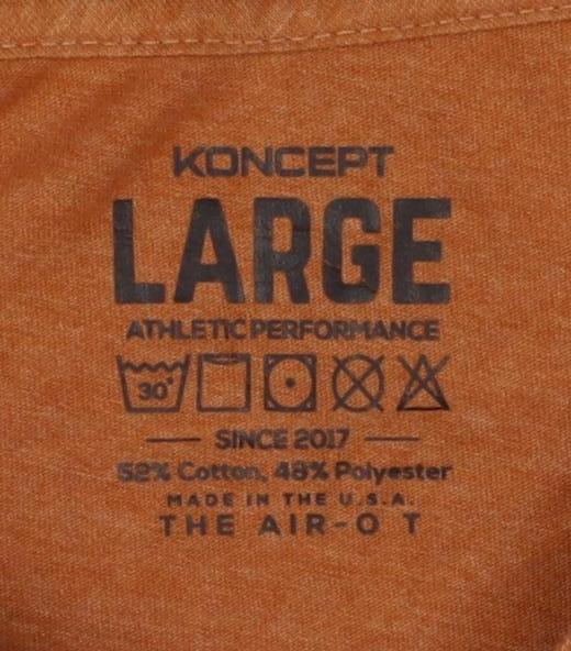 KONCEPT Men’s Orange Large Crew Neck Athletic T-Shirt