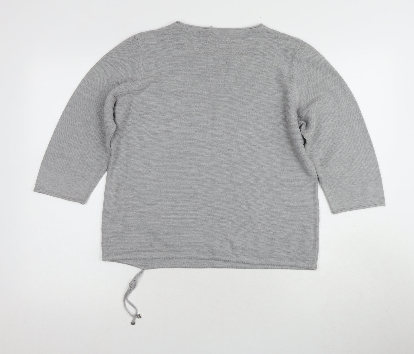 RABE Women's Grey Pullover Jumper, Size 14, Studded Accent