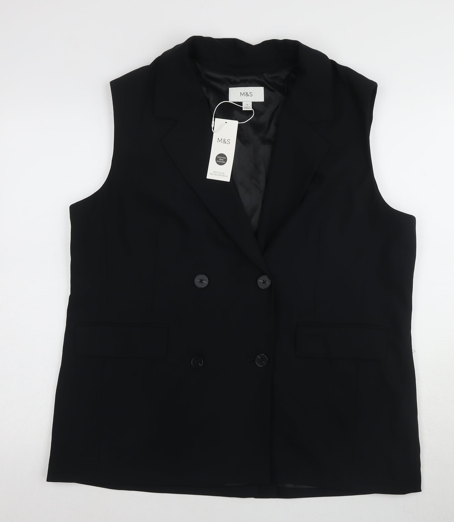 Marks and Spencer Women's Black Suit Waistcoat Size 16