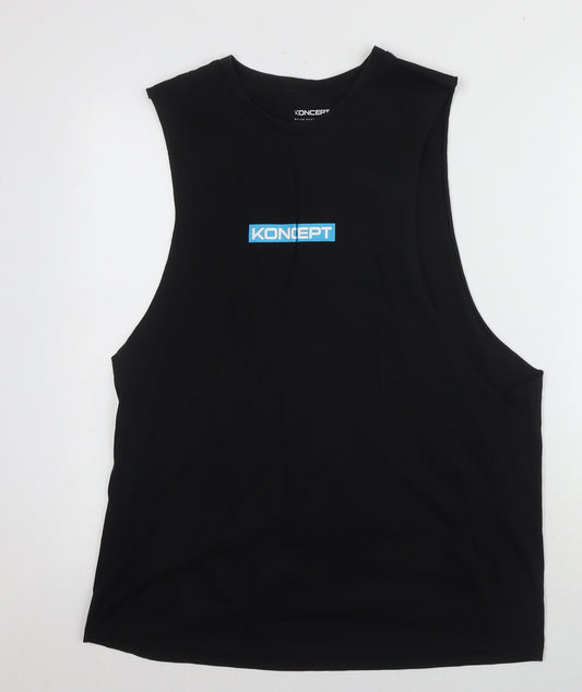 KONCEPT Men's Black Sleeveless T-Shirt L