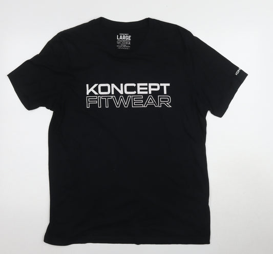 Koncept Fitwear Men's Black Crew Neck Athletic T-Shirt