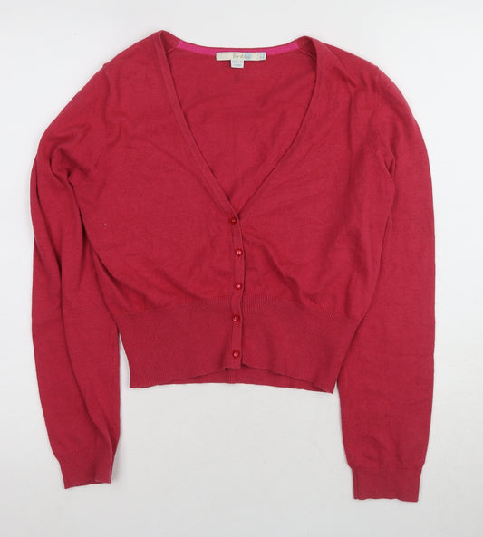 Betty Women's Red V-Neck Cardigan Size 10