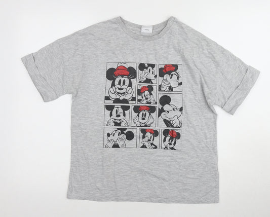 Disney Women's Grey Mickey T-Shirt Size 12 Casual