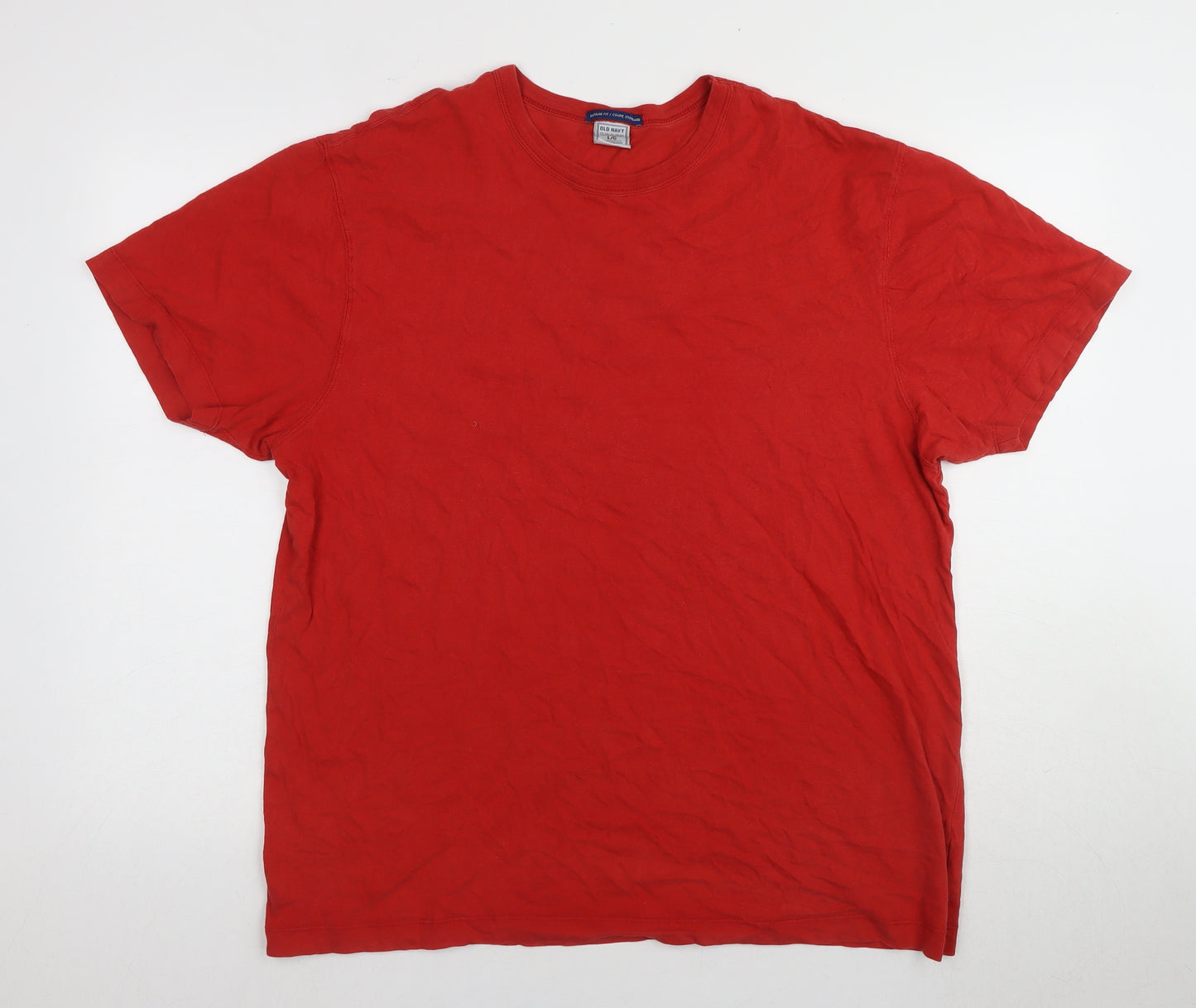Old Navy Men's Red Cotton T-Shirt L Regular Fit