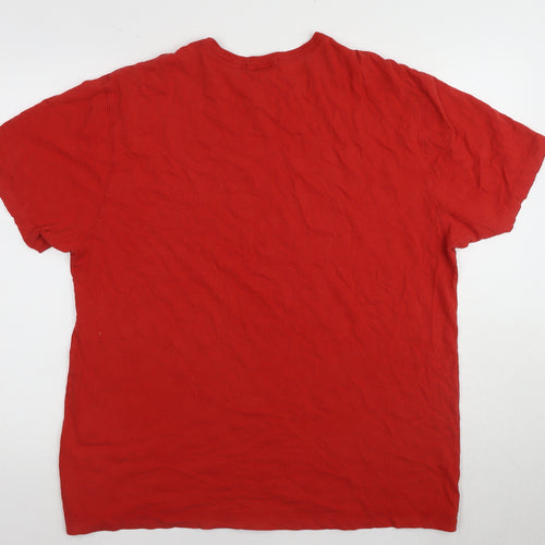 Old Navy Men's Red Cotton T-Shirt L Regular Fit
