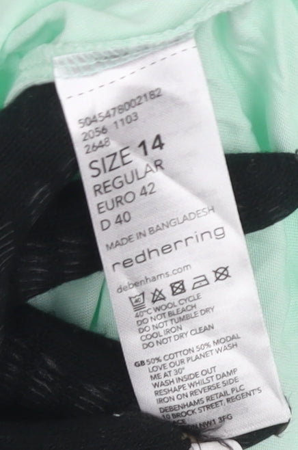 Red Herring Women's Green T-Shirt Size 14