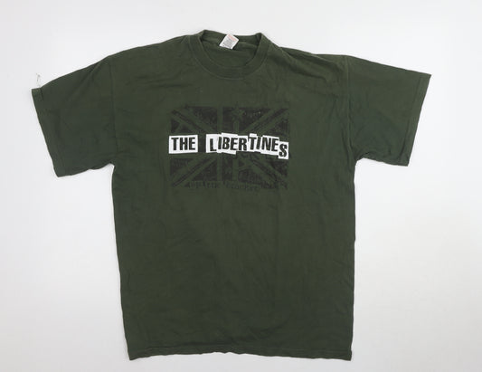 Fruit of the Loom Men's Green Band T-Shirt L