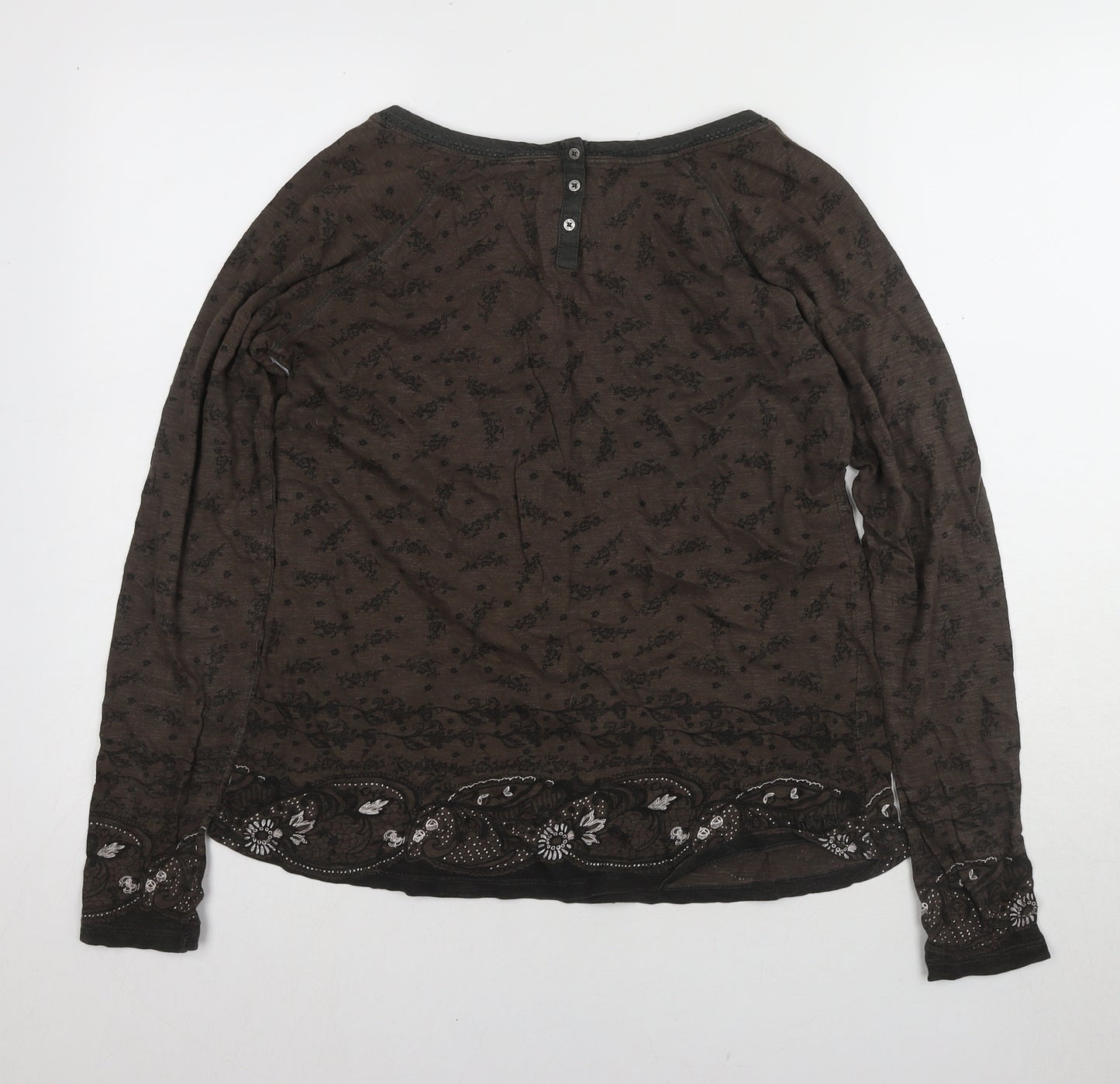 Fat Face Women's Brown Floral Blouse, Size 14