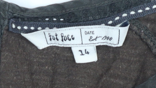Fat Face Women's Brown Floral Blouse, Size 14