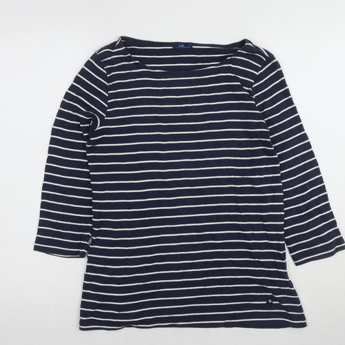 Tom Tailor Women's Blue Striped T-Shirt L