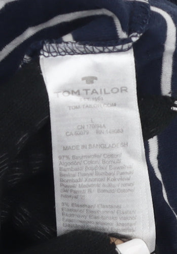 Tom Tailor Women's Blue Striped T-Shirt L