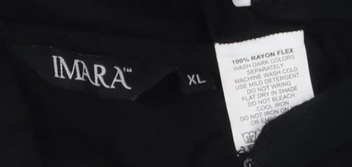 IMARA Women's Black Sleeveless Embroidered Blouse XL