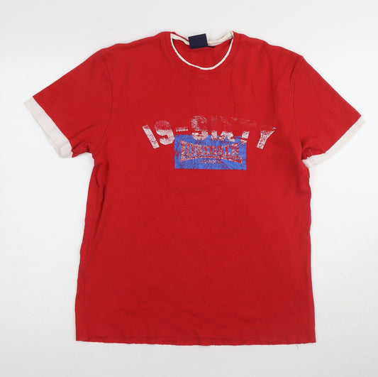 Lonsdale Men's Red Medium Graphic T-Shirt