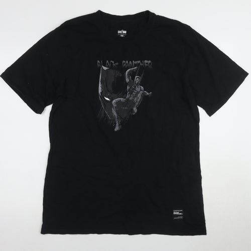 Giant War Black Panther Mens 2XL Black T-Shirt