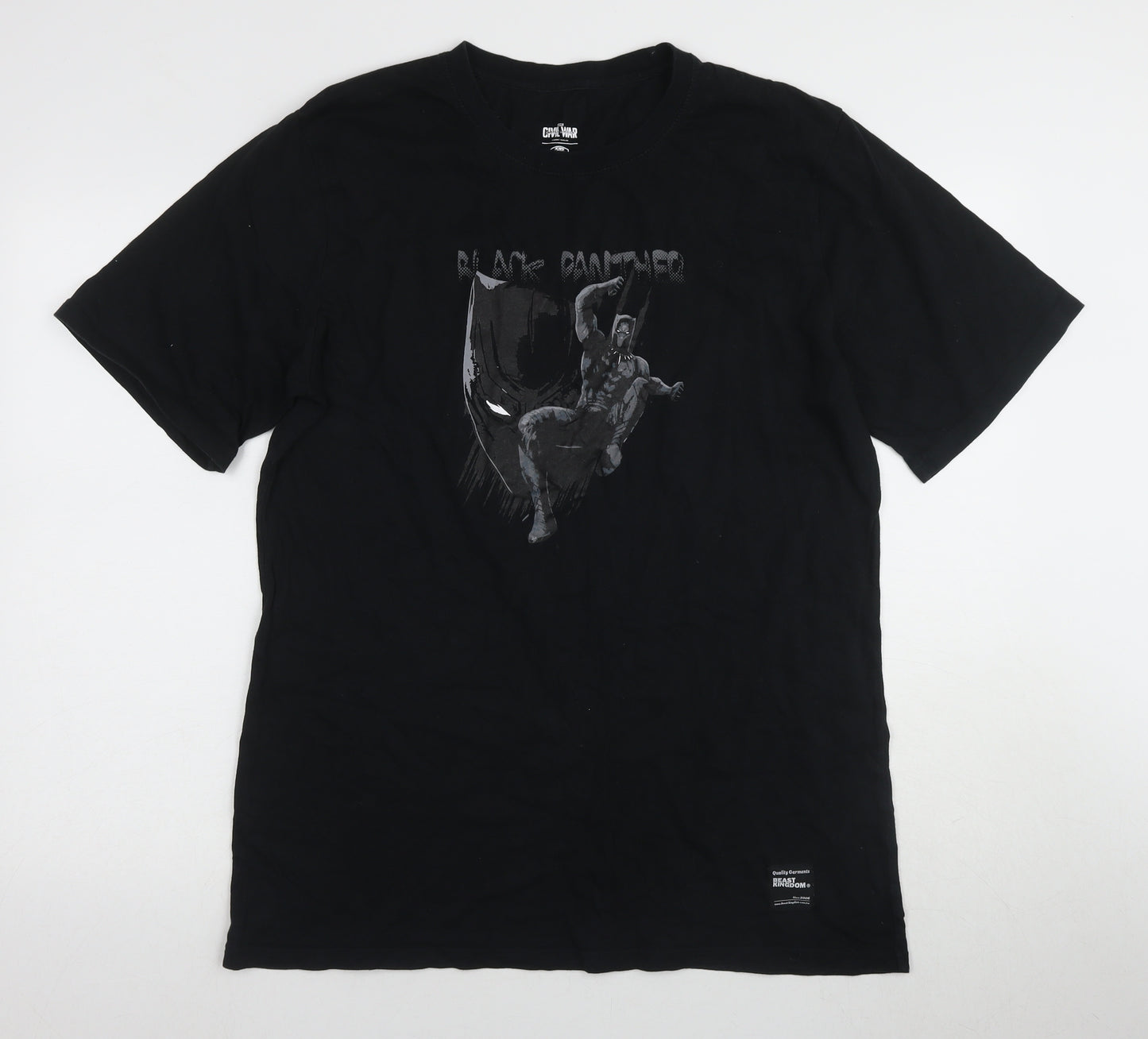 Giant War Black Panther Mens 2XL Black T-Shirt