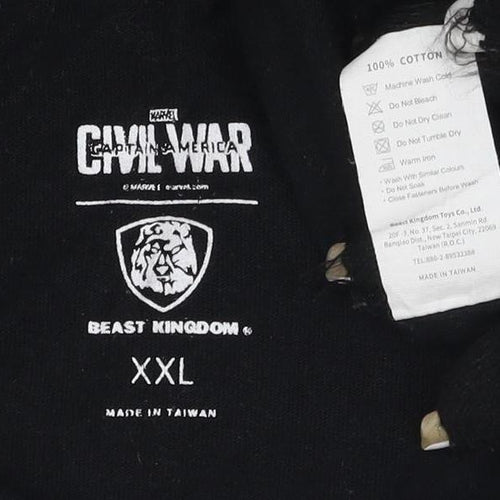 Giant War Black Panther Mens 2XL Black T-Shirt