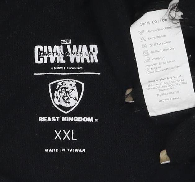 Giant War Black Panther Mens 2XL Black T-Shirt