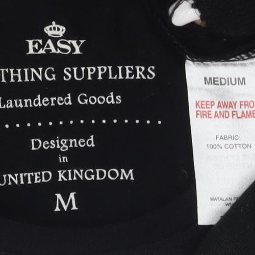 Easy Clothing Black Men's Medium Cotton T-Shirt