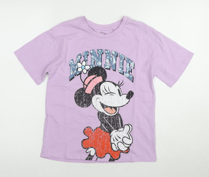 Next Girls Purple Minnie Mouse Disney T-Shirt 7-8 Years